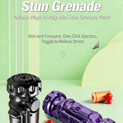 Luxury Gold EDC Fidget Toy，Mini Stun Grenade Shape Stress Relief Tool with Shell Ejection & Rotation for Adults/Kids