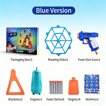 Electric Rotating Shooting Target Soft-bullet Gun, Tabletop Game，Rotating Shooting Target Set，10-12M Long-Range Fun，Tabletop Game，Boost Hand-Eye Coordination – Perfect Parent-Child Rotating Aiming Game
