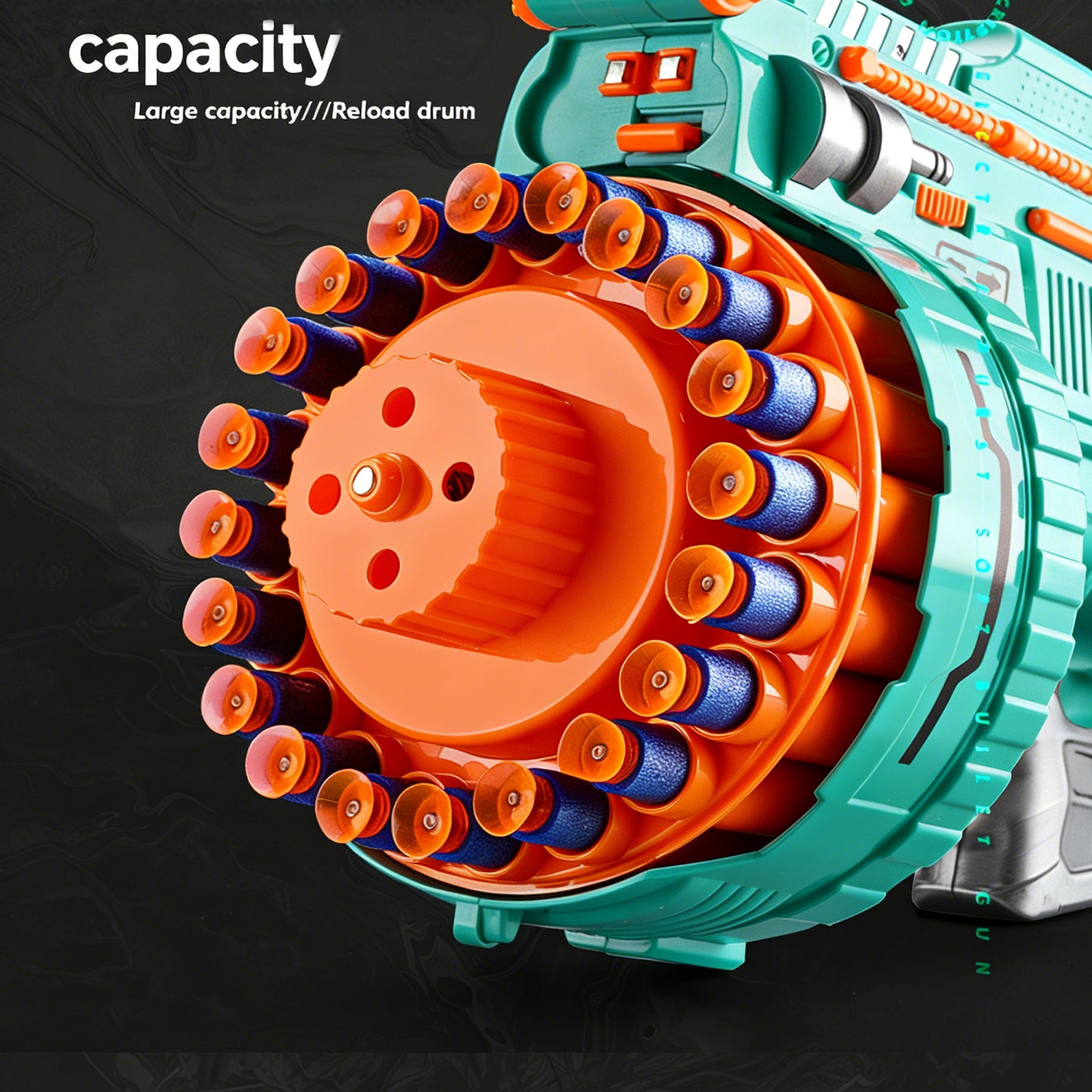 Multi-shot Soft Bullet Gatling Suction Cup Toy Gun,Action-Packed Toy Foam Dart Blaster,Large Rotating Magazine, Safe Rapid-Fire Fun for Kids’ Indoor & Outdoor Adventures