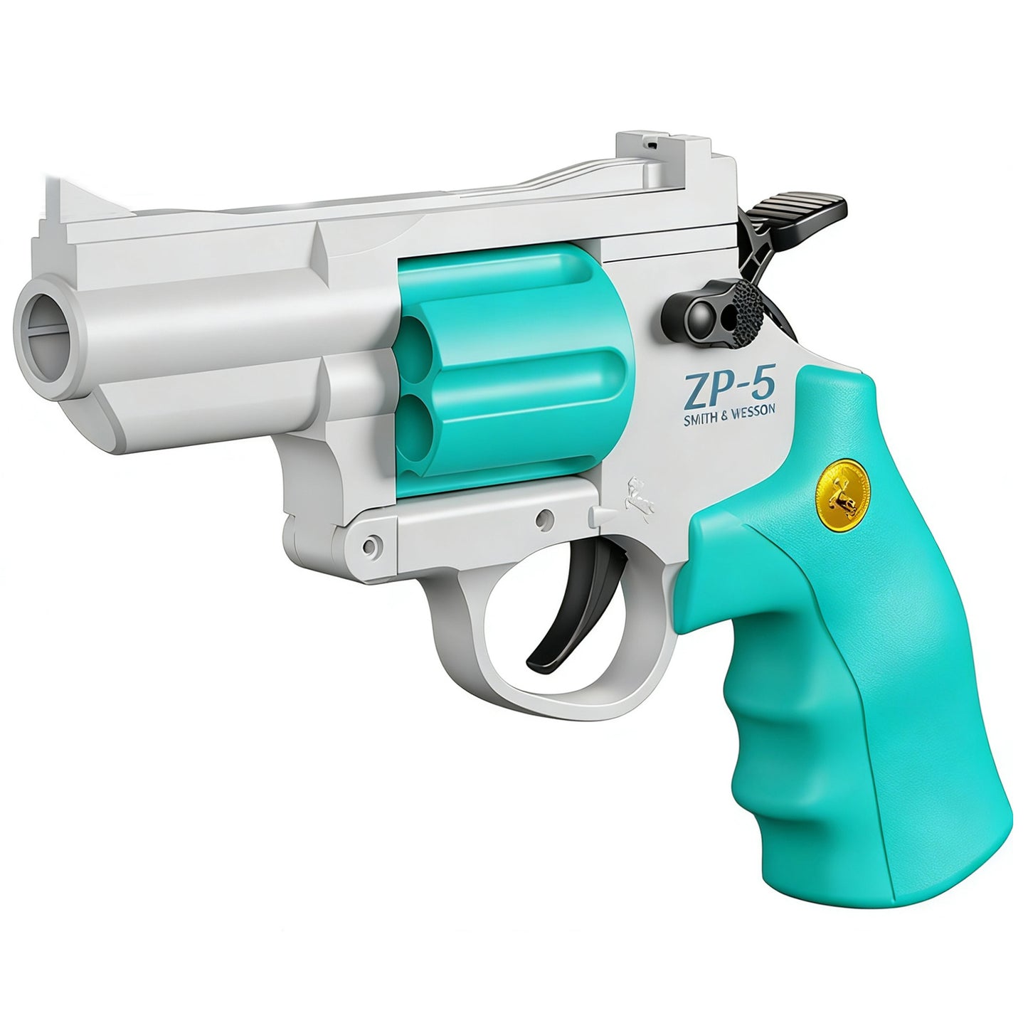 38 PCS Revolver Soft Bullet Toy Gun，Mechanical Linkage Foam Dart Blaster for Kids
