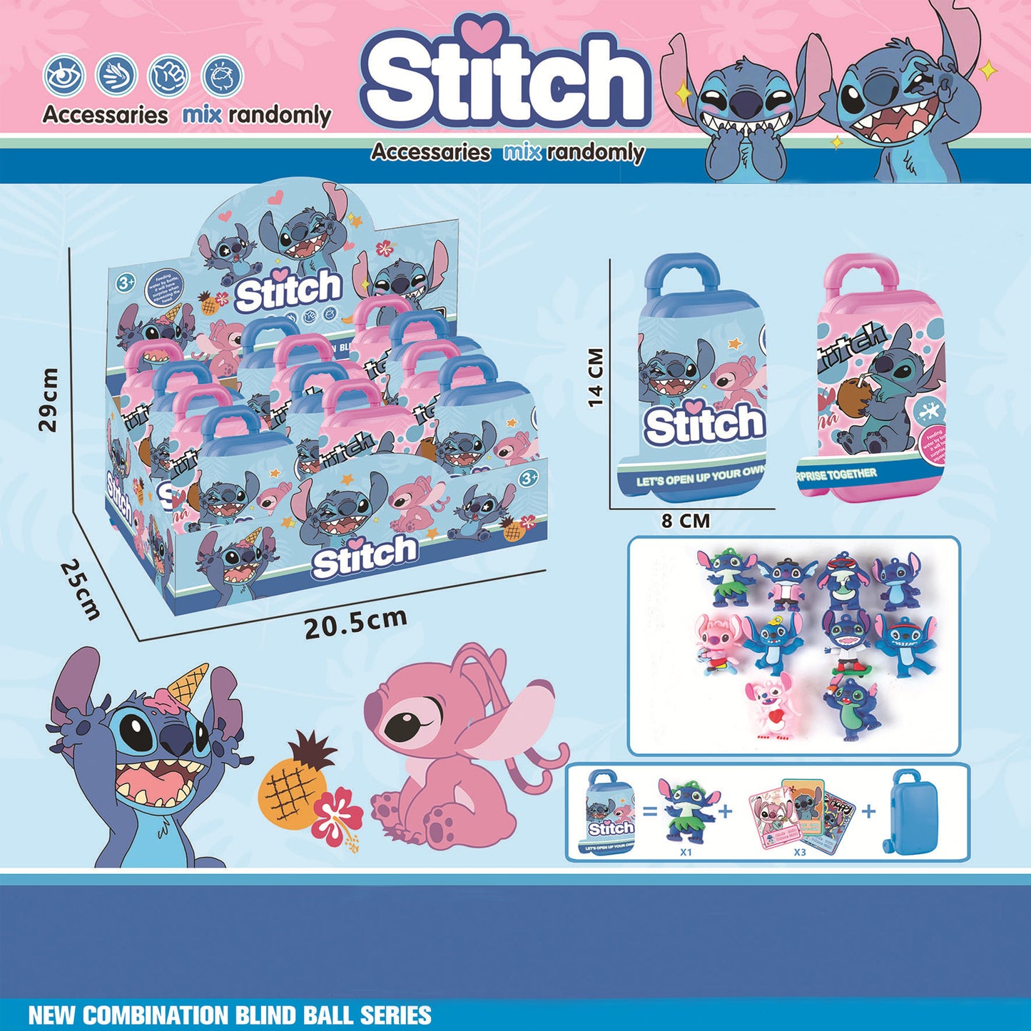 [2025 New]Stitch Little Emotions Series Figures Blind Box Figures, Random Design Action Figures Collectible Toys Home Decorations, Holiday Birthday Gifts for Girls and Boys, Single Box
