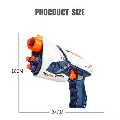 High-Powered Swift Toy Soft Bullet Blaster – Sleek White-Orange-Navy Design, Safe Foam Darts for Kids’ Outdoor Fun & Active Play，Parent-child Outdoor Battle Toy Manual Soft Bullet Gun
