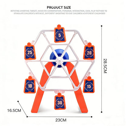 Electric Rotating Shooting Target Soft-bullet Gun, Tabletop Game，Rotating Shooting Target Set，10-12M Long-Range Fun，Tabletop Game，Boost Hand-Eye Coordination – Perfect Parent-Child Rotating Aiming Game