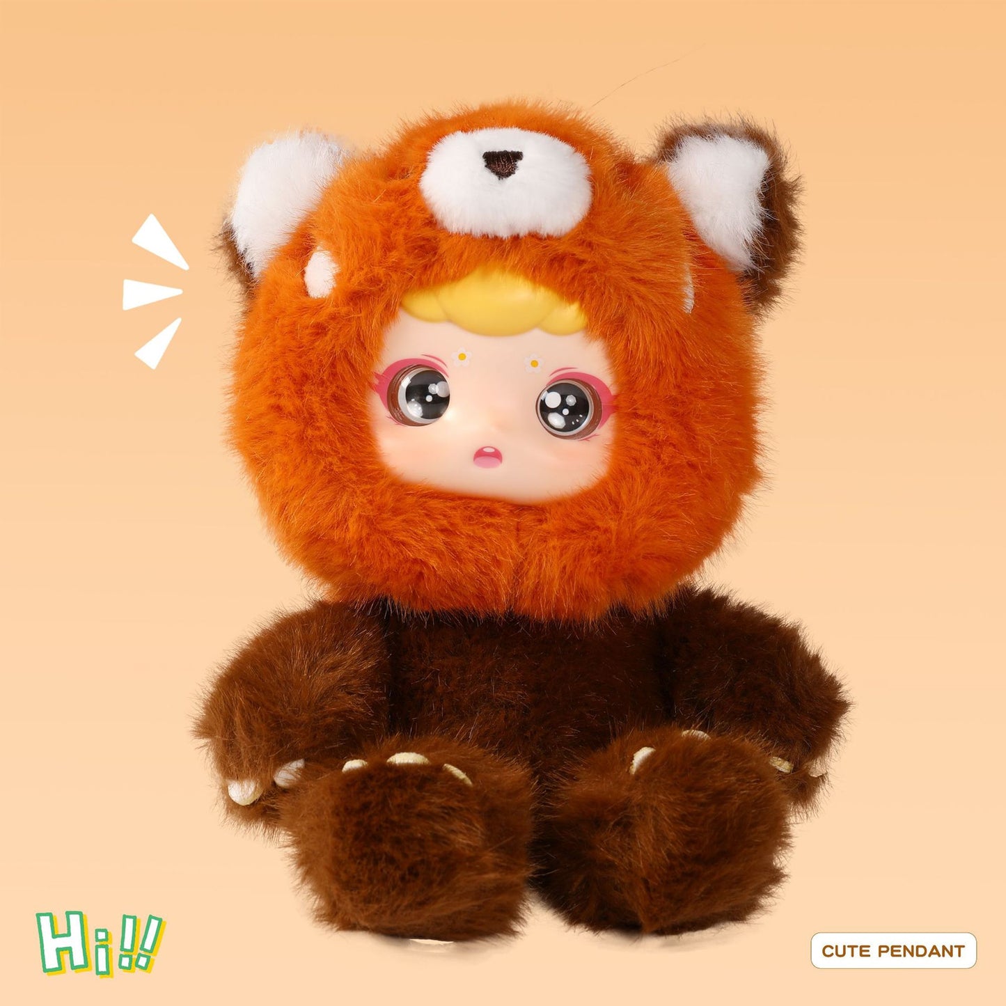 ENCOUNTERED Cute Plastic Face Dolls, Plush Toy Figures, Cartoon Schoolbag Pendants, Keychain Dolls, Collectible Toys（1 PCS）