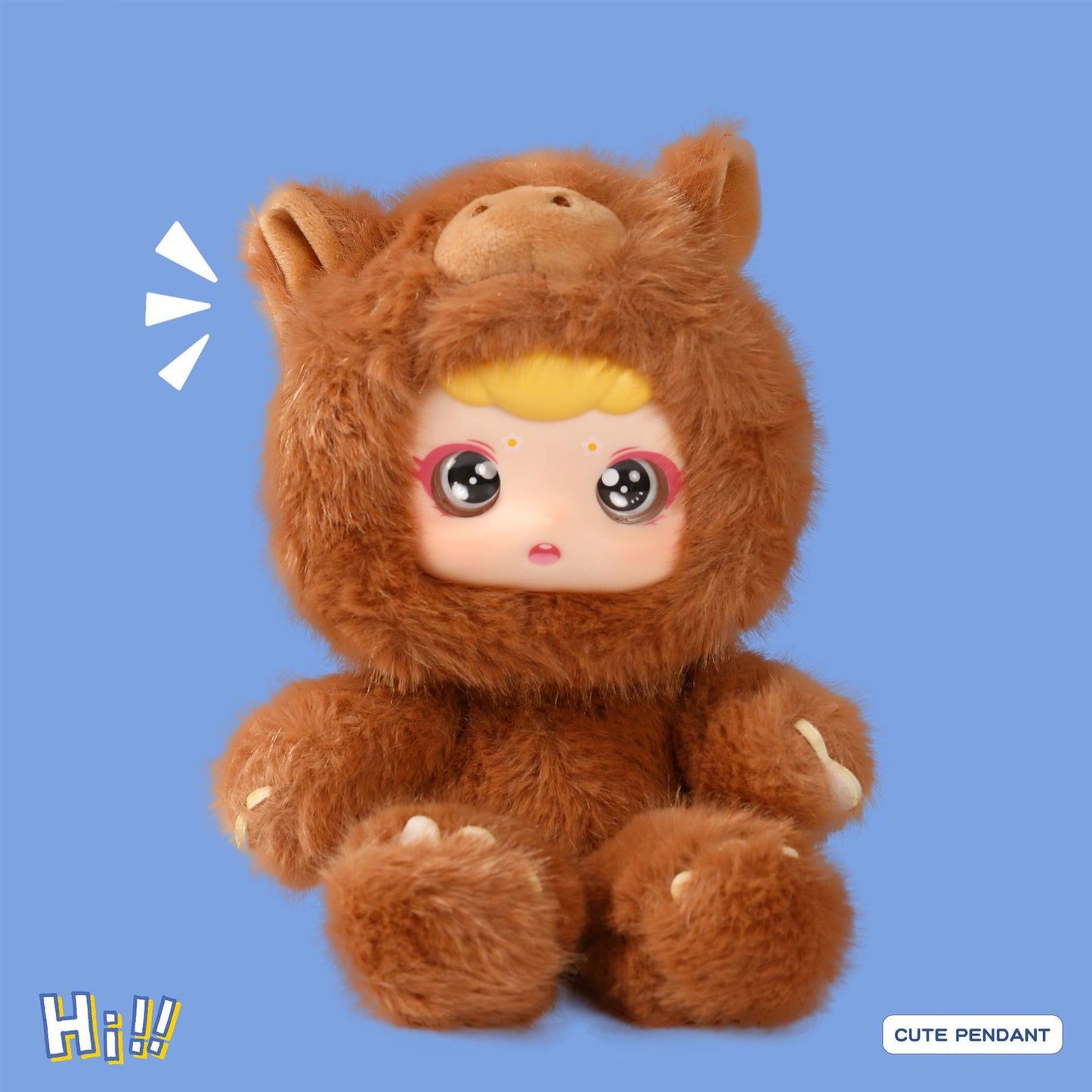 ENCOUNTERED Cute Plastic Face Dolls, Plush Toy Figures, Cartoon Schoolbag Pendants, Keychain Dolls, Collectible Toys（1 PCS）