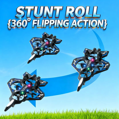 [2025 New]M33 Foam Remote Control Airplanes for Kids， RC Plane Airplane Toys for Boys Kids Beginners, RC Planes Fighter Jet Helicopter Drones for Kids Adults, 360° Flip Easy to Fly (blue)