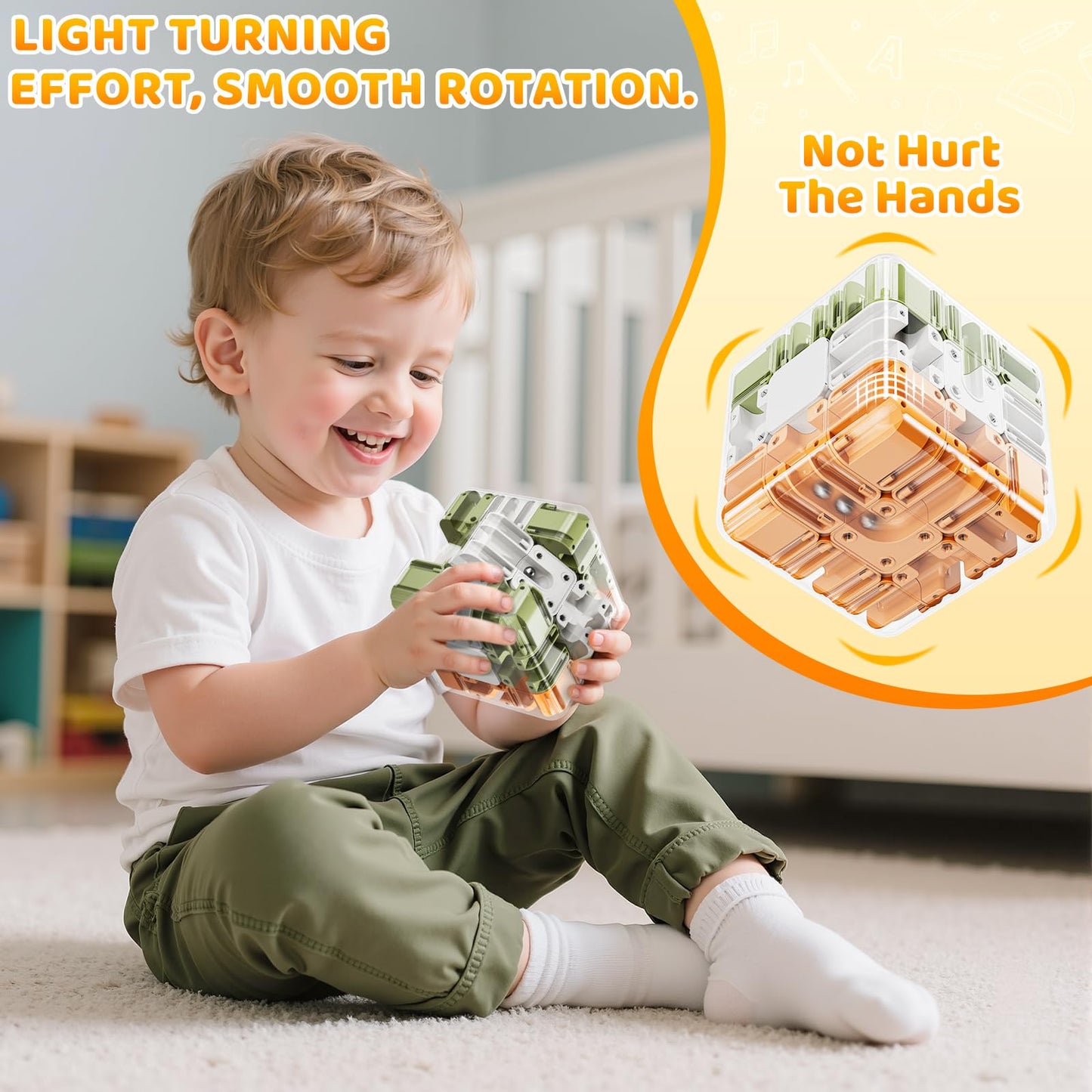 [2025 New]Large 3D Labyrinth Cube Puzzle - Engaging Brain Teaser Toy, 3D Maze Cube, Improve Spatial Recognition and Cultivate Logical Thinking, Educational Focus Game Gift for Adults Teens