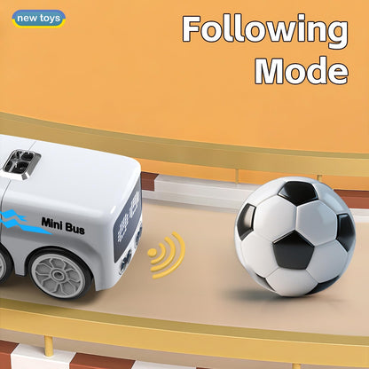 Magical Mini Bus Toy-5-in-1 multi-functional,features line-following function,gesture-controlled following car toy,with follow and avoidance modes,football interaction,and fun dynamic effects