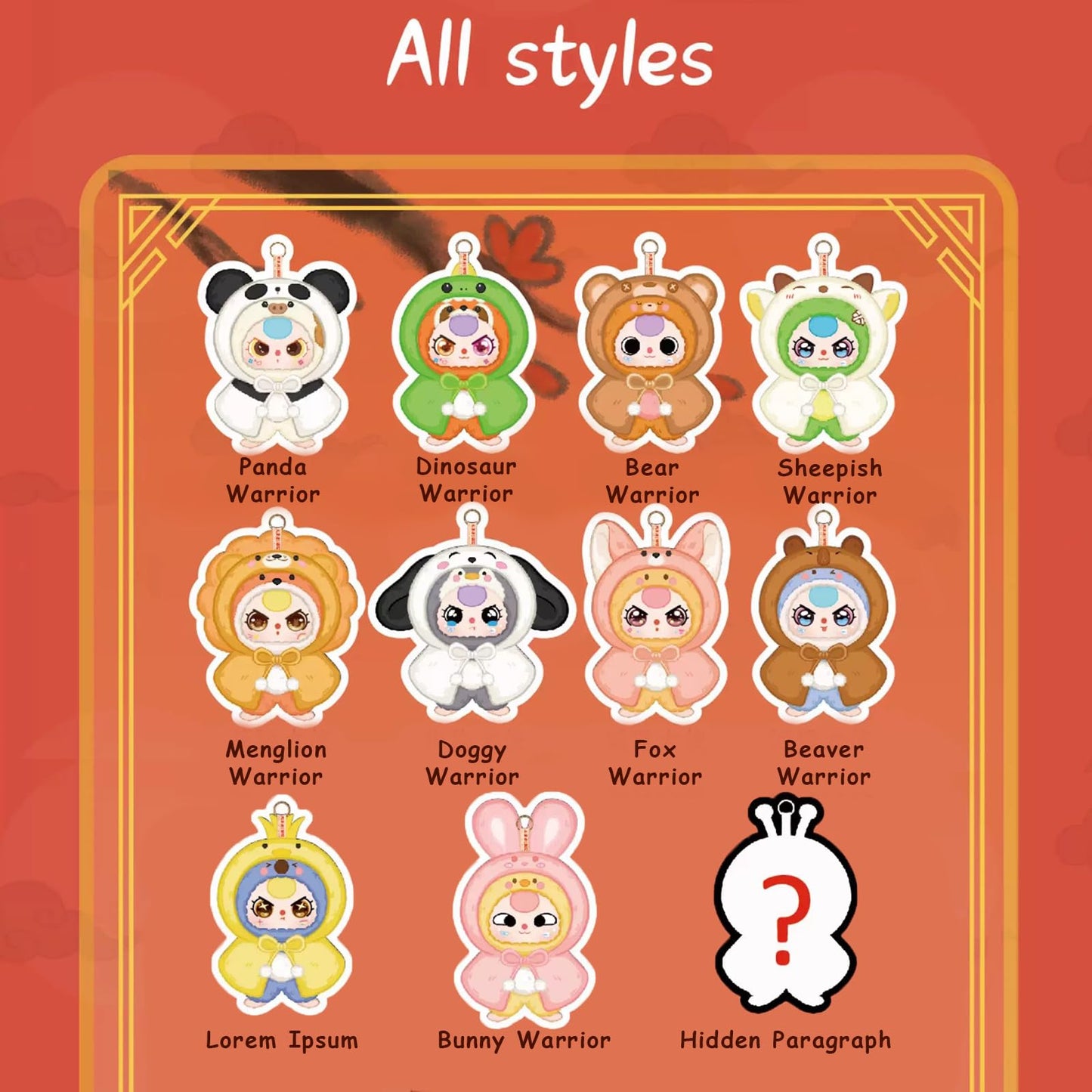 BABY THREE Plush Toy Doll Blind Box Knight Series Eleven Possible Plush Keychain Mysteries Fun Plush Collection Birthday Gift (Random 1PCS)