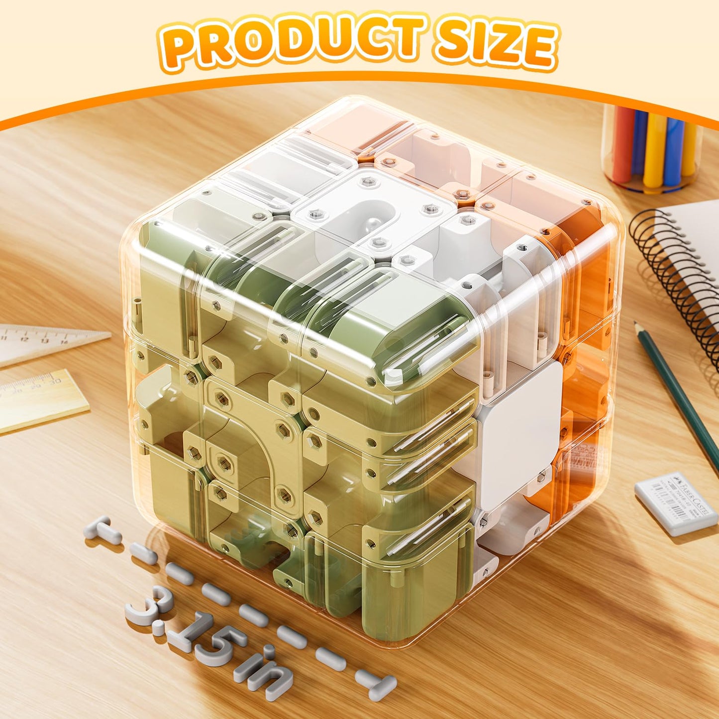 [2025 New]Large 3D Labyrinth Cube Puzzle - Engaging Brain Teaser Toy, 3D Maze Cube, Improve Spatial Recognition and Cultivate Logical Thinking, Educational Focus Game Gift for Adults Teens