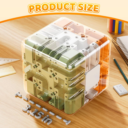[2025 New]Large 3D Labyrinth Cube Puzzle - Engaging Brain Teaser Toy, 3D Maze Cube, Improve Spatial Recognition and Cultivate Logical Thinking, Educational Focus Game Gift for Adults Teens