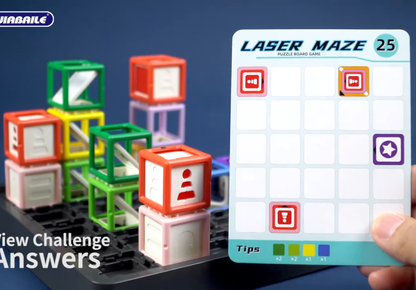 [2025 New] Laser Maze Reasoning Game, Ultimate STEM Logic Toys， 60+ Challenges, 37 Pcs Cubes, Ideal Gift fo,7、8、9、10、11、12、13、14Year Old Kids & Adults (Birthday/Christmas/Easter)